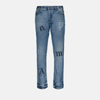 Pantalons Jean patches Palm Angels Bleu Homme