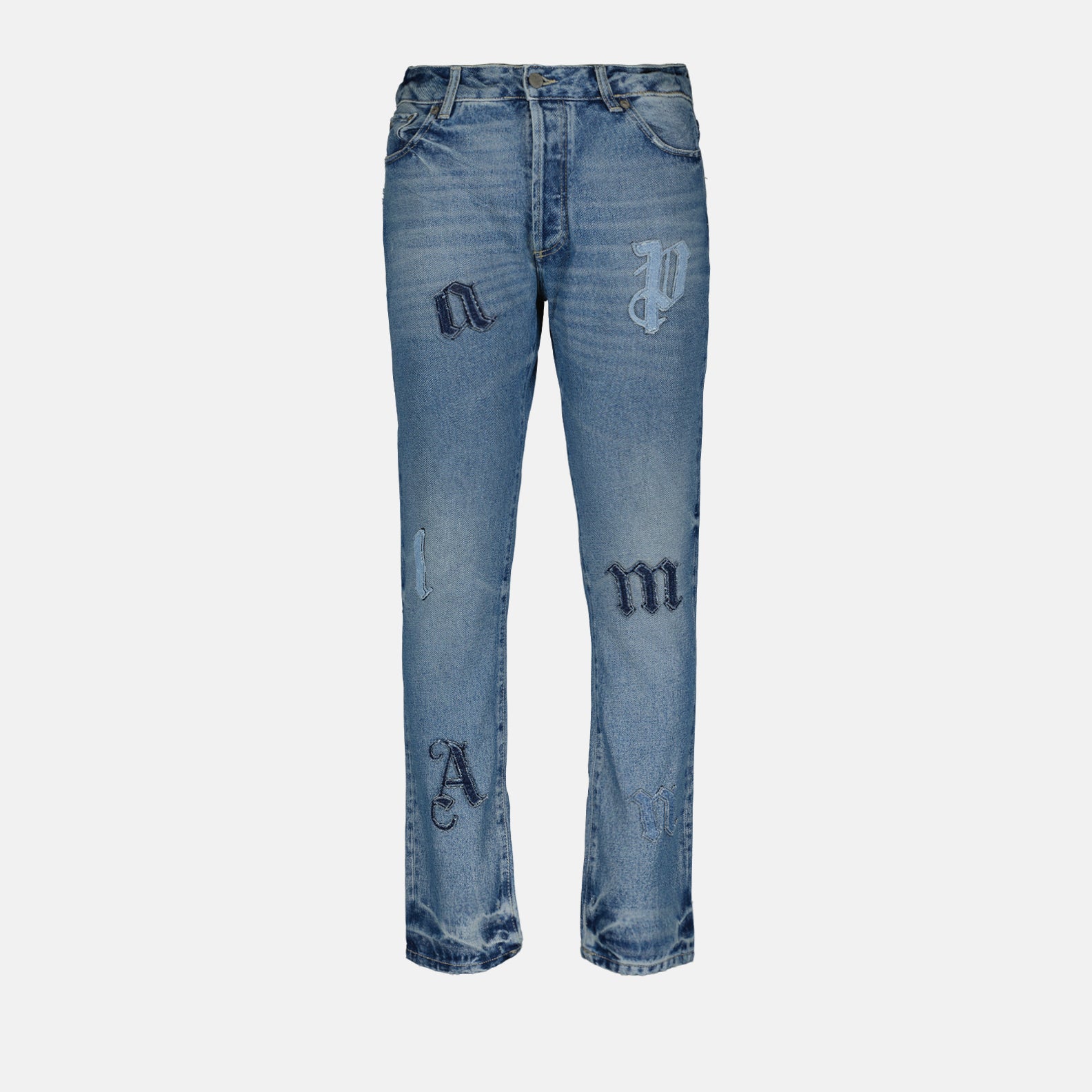 Pantalons Jean patches Palm Angels Bleu Homme