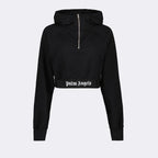 Felpe Sweat à capuche crop Palm Angels Nero Femme