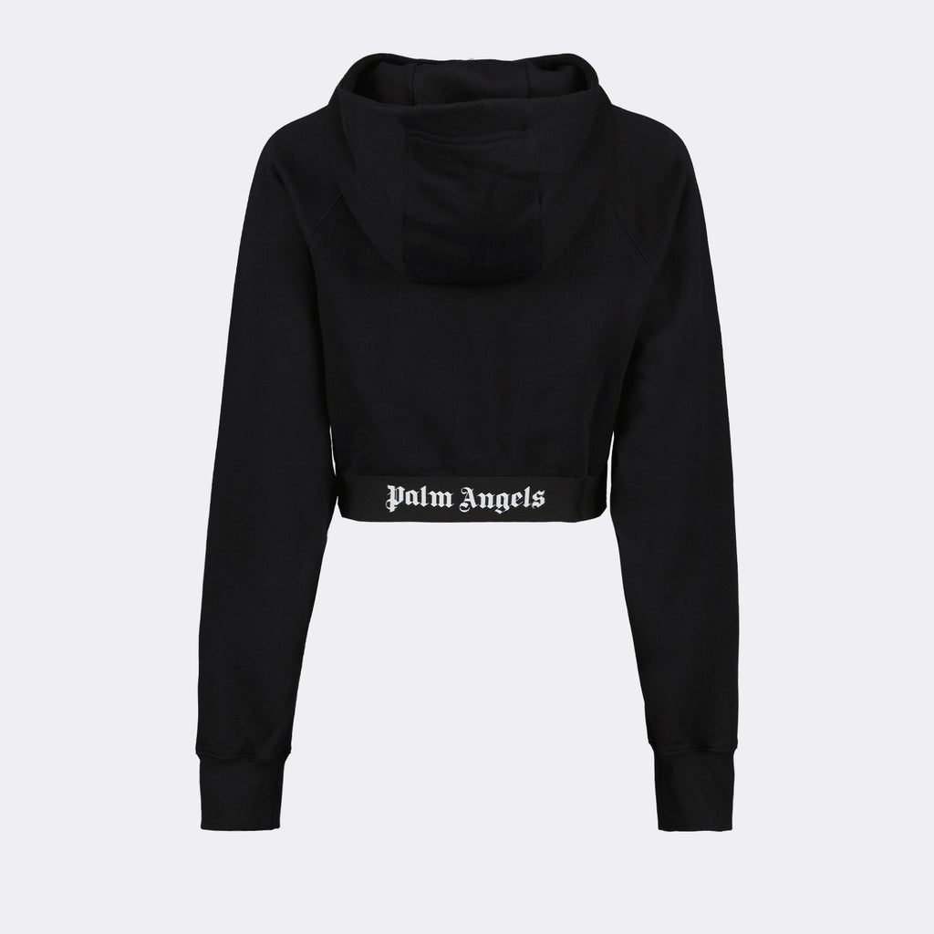 Felpe Sweat à capuche crop Palm Angels Nero Femme