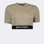 Tops T-shirt crop Palm Angels Doré Femme
