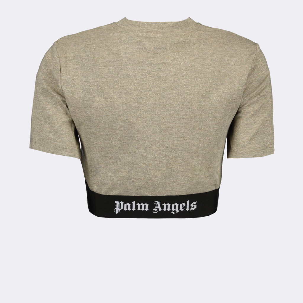 Tops T-shirt crop Palm Angels Doré Femme