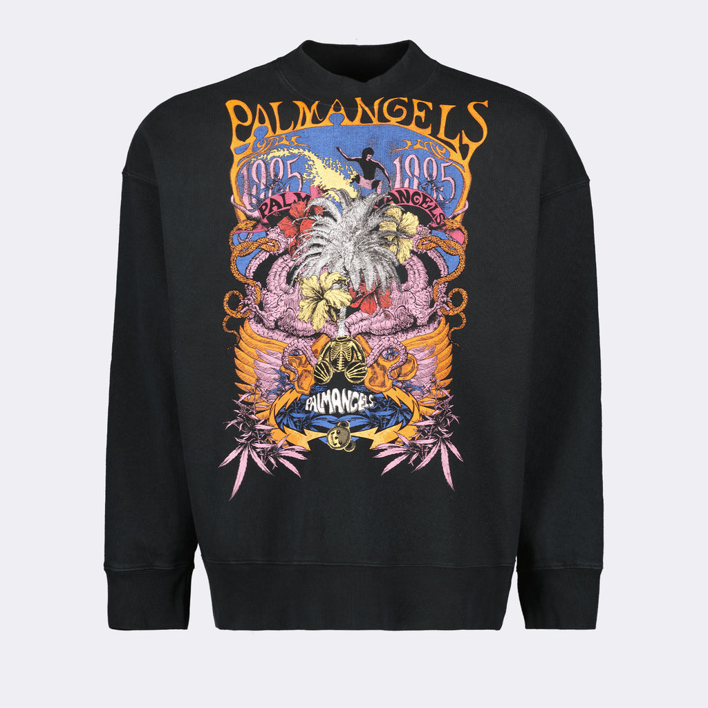 Felpe Sweatshirt noir Palm Concert Crew Palm Angels Nero Homme
