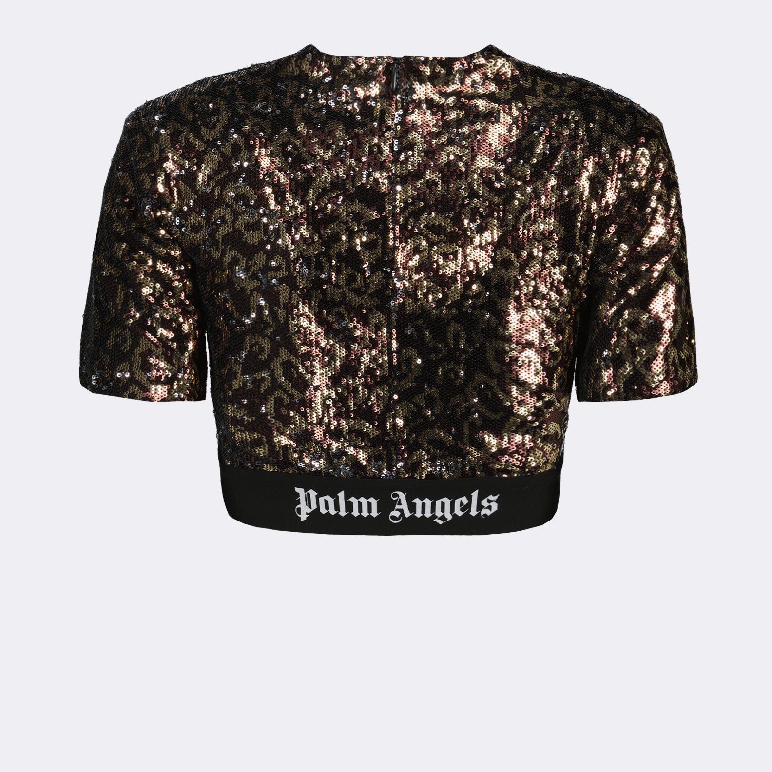 T-shirt Top di Paillettes Palm Angels Marrone Femme