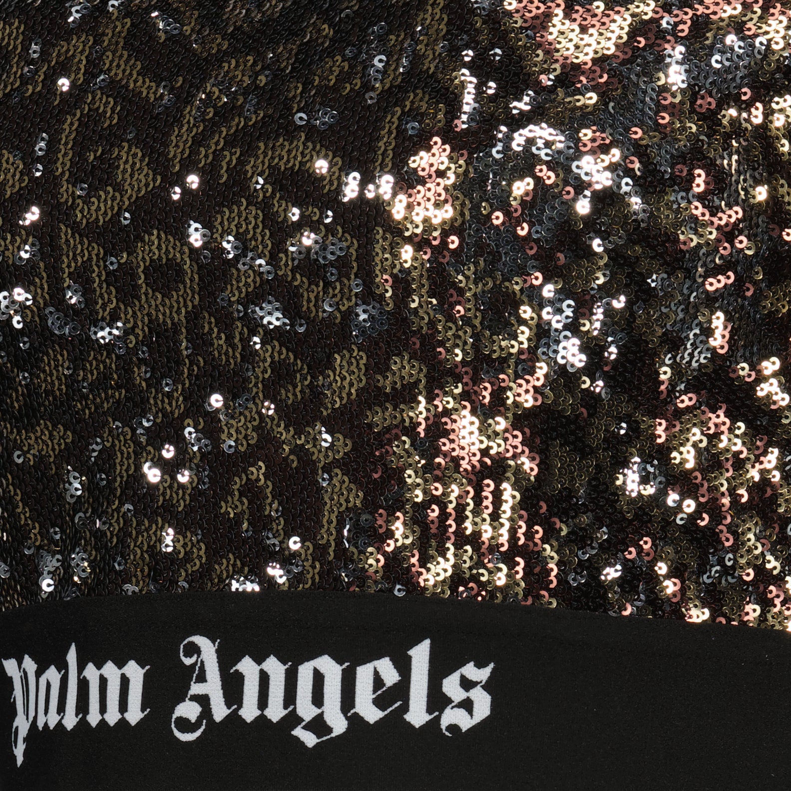 T-shirt Top di Paillettes Palm Angels Marrone Femme
