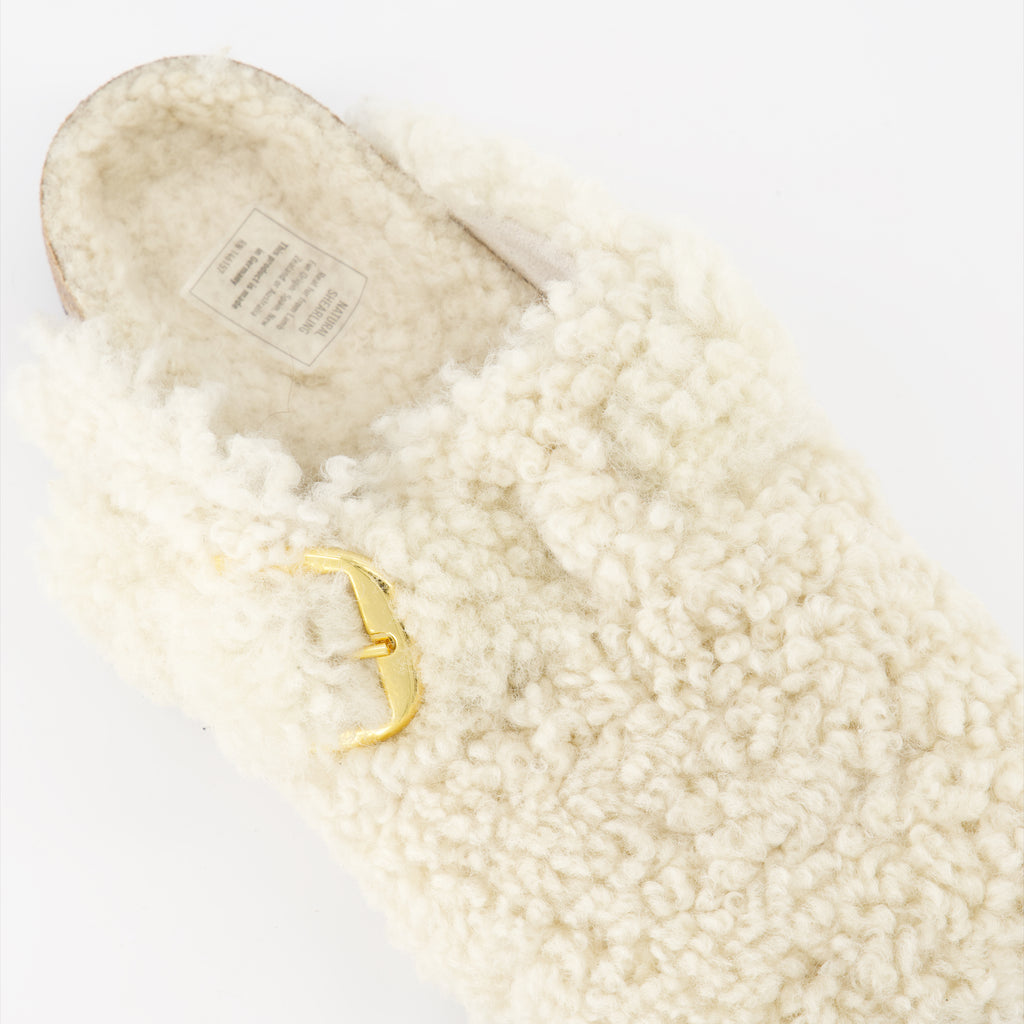 Sapatos abertos Mules Boston Birkenstock Bege Femme