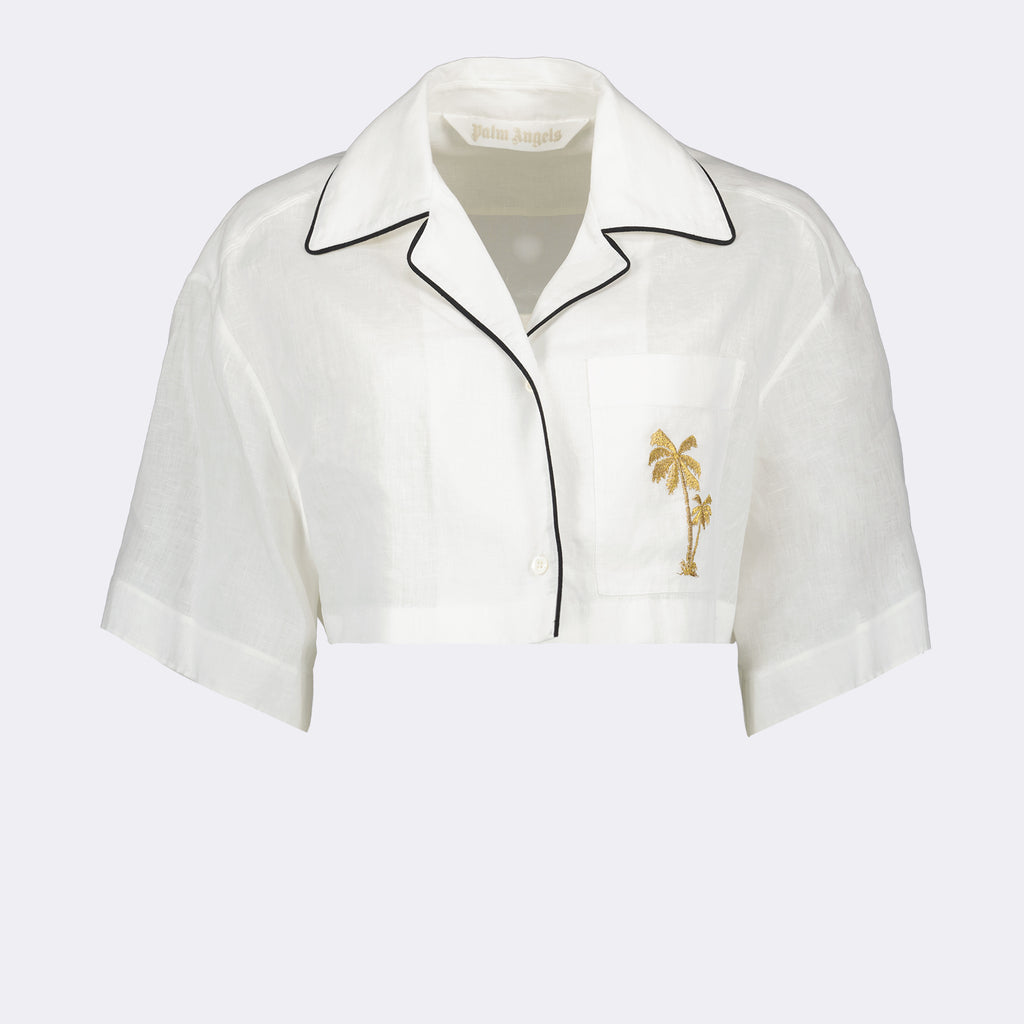 Camisas Chemise en lin Palm Angels Branco Femme