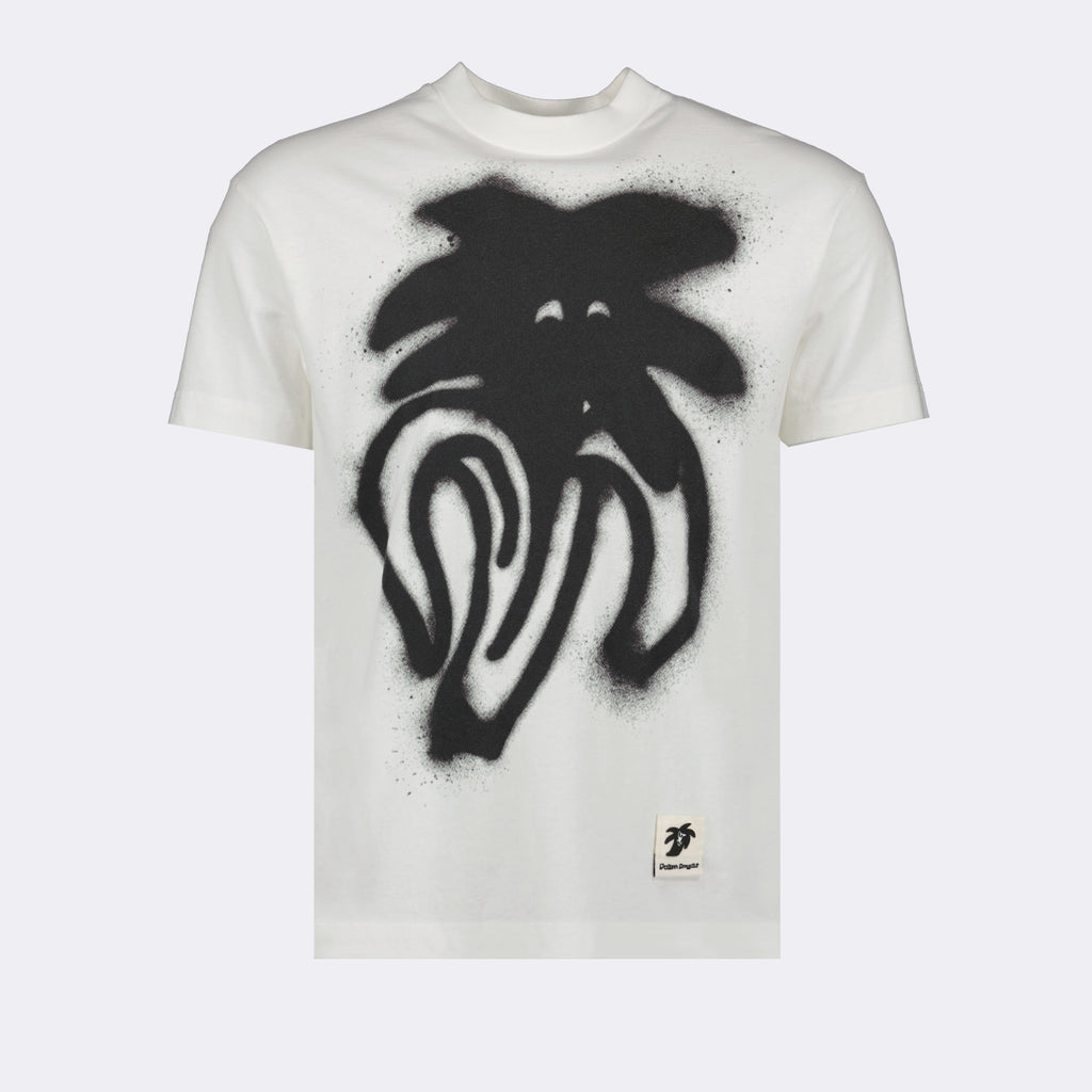 T-shirt T-shirt Spray Jimmy Palm Angels Bianco Homme