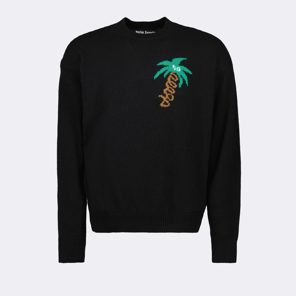 Maille Pull Sketchy Palm Angels Noir Homme