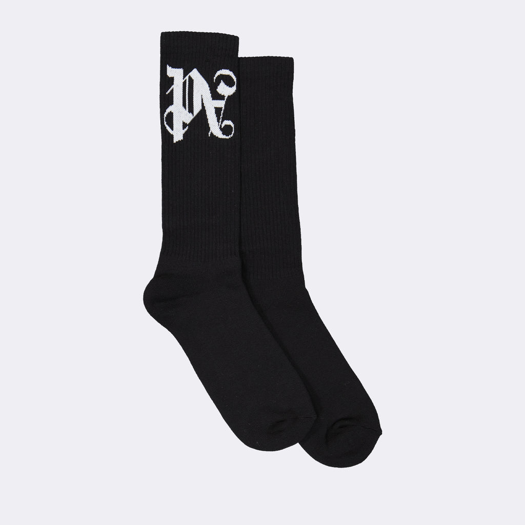 Ropa interior y homewear Chaussettes PA Monogram Palm Angels Negro Homme