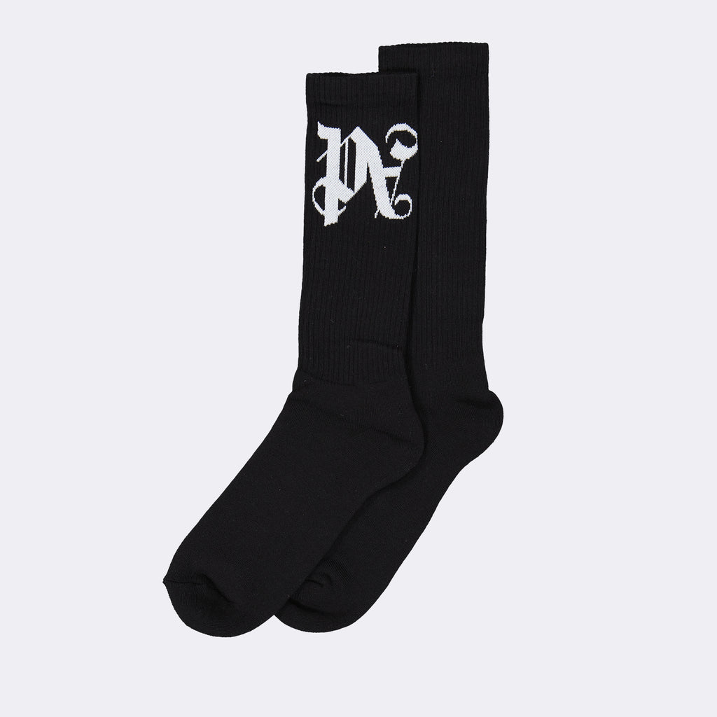 Ropa interior y homewear Chaussettes PA Monogram Palm Angels Negro Homme