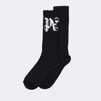 Ropa interior y homewear Chaussettes PA Monogram Palm Angels Negro Homme