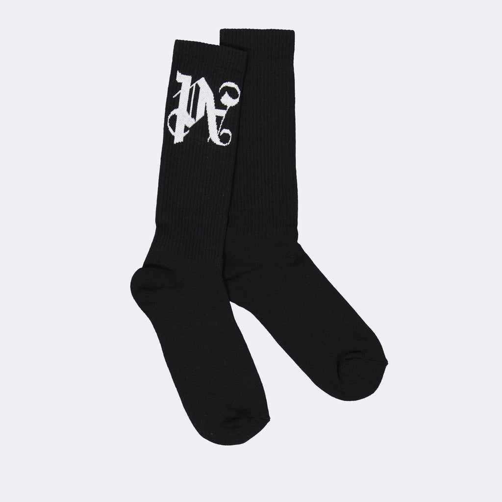 Ropa interior y homewear Chaussettes PA Monogram Palm Angels Negro Homme