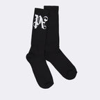 Ropa interior y homewear Chaussettes PA Monogram Palm Angels Negro Homme