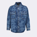 Camisas Camisa de Denim Palmity Palm Angels Azul Homme