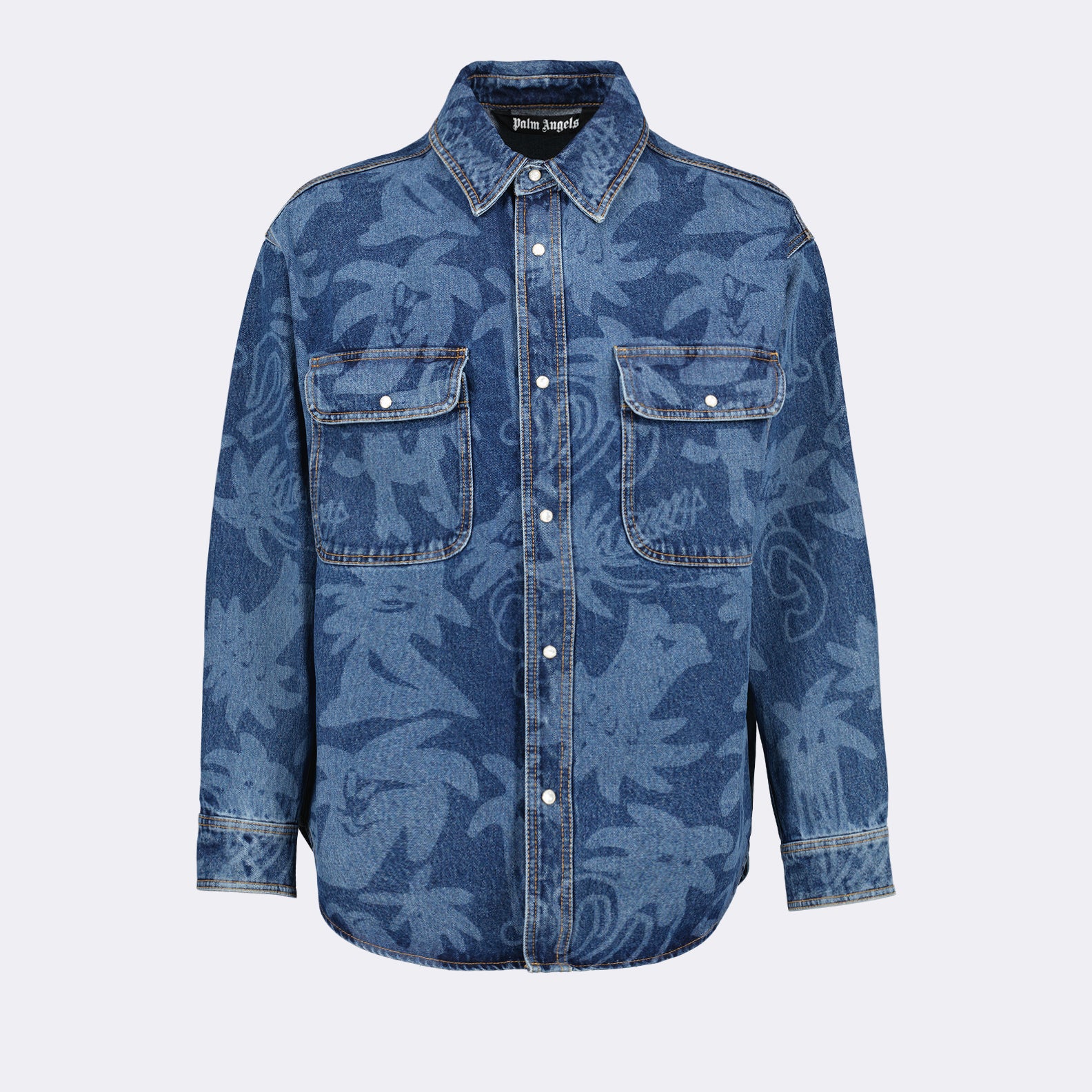 Camisas Camisa de Denim Palmity Palm Angels Azul Homme