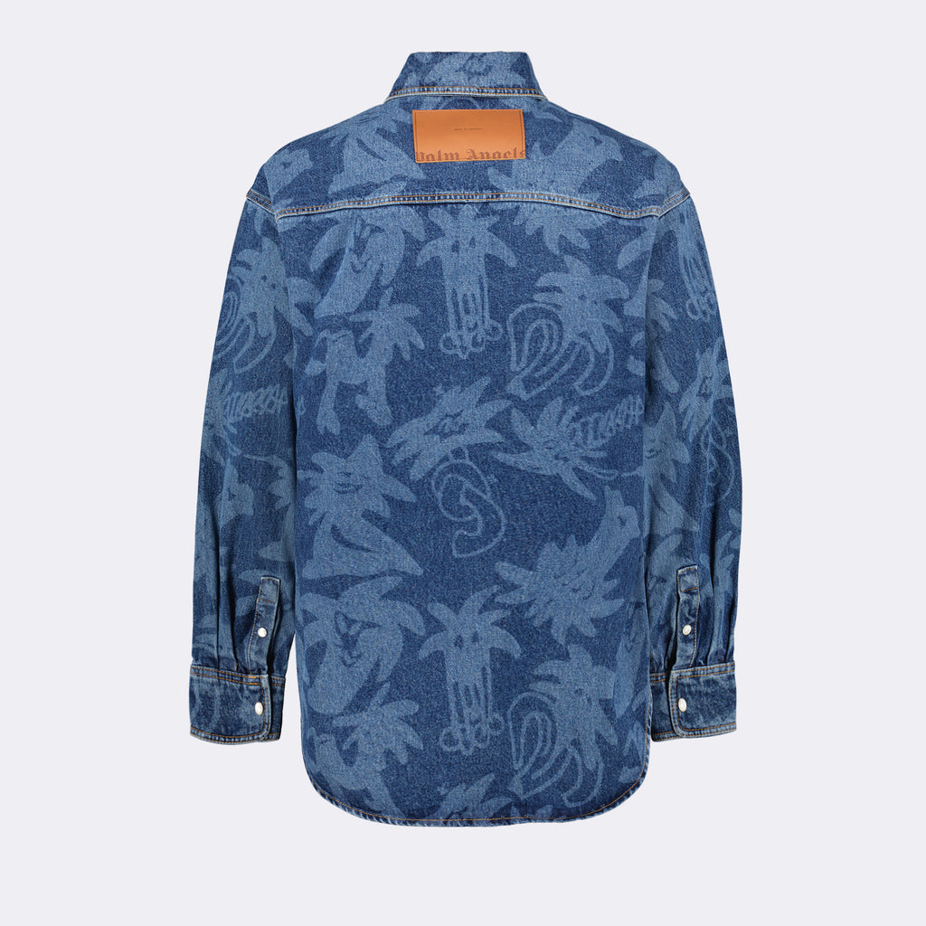 Camisas Camisa de Denim Palmity Palm Angels Azul Homme