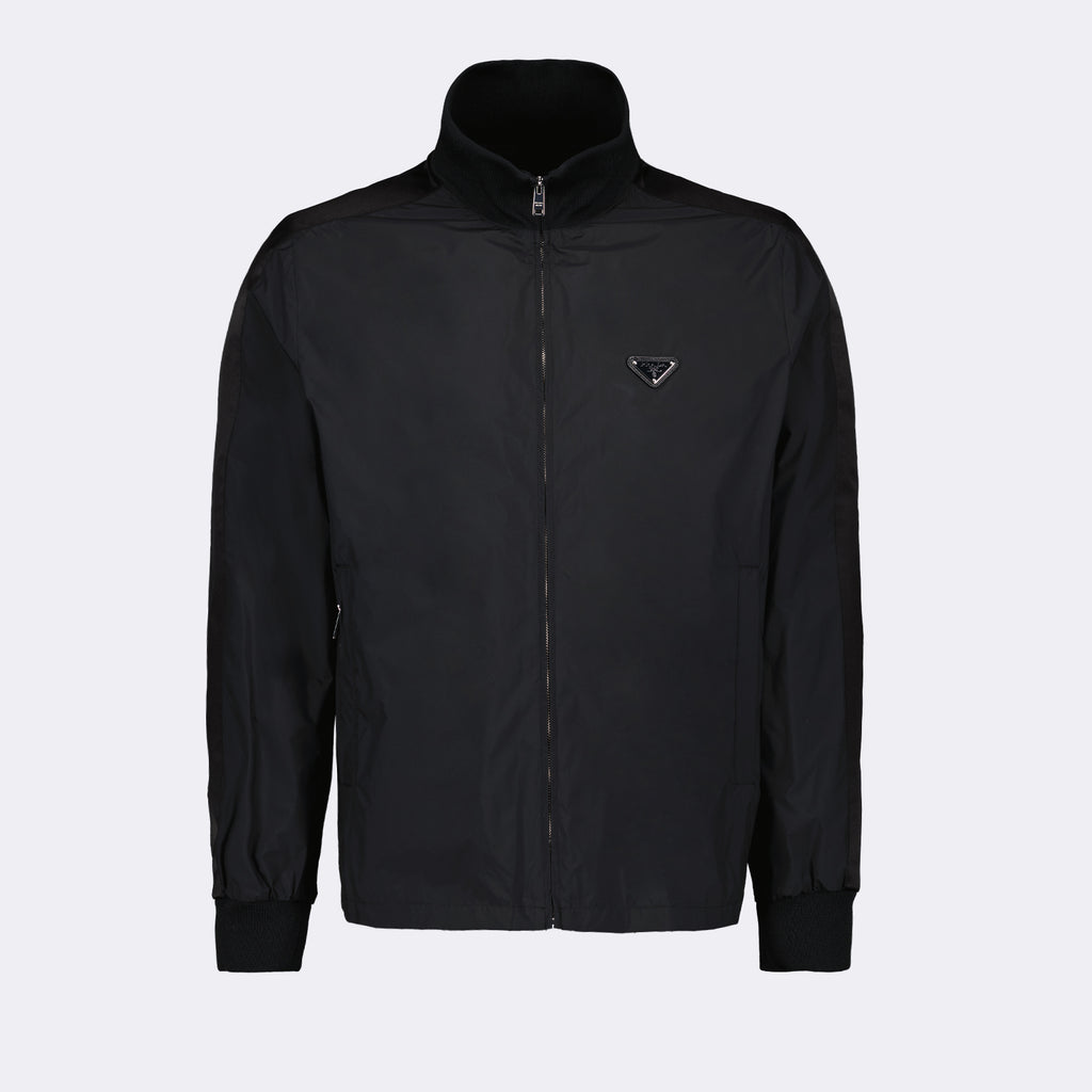 Jaquetas Coupe-vent à logo triangle Prada Preto Homme