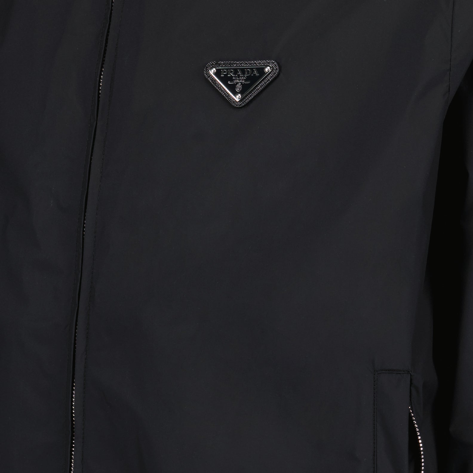 Jaquetas Coupe-vent à logo triangle Prada Preto Homme