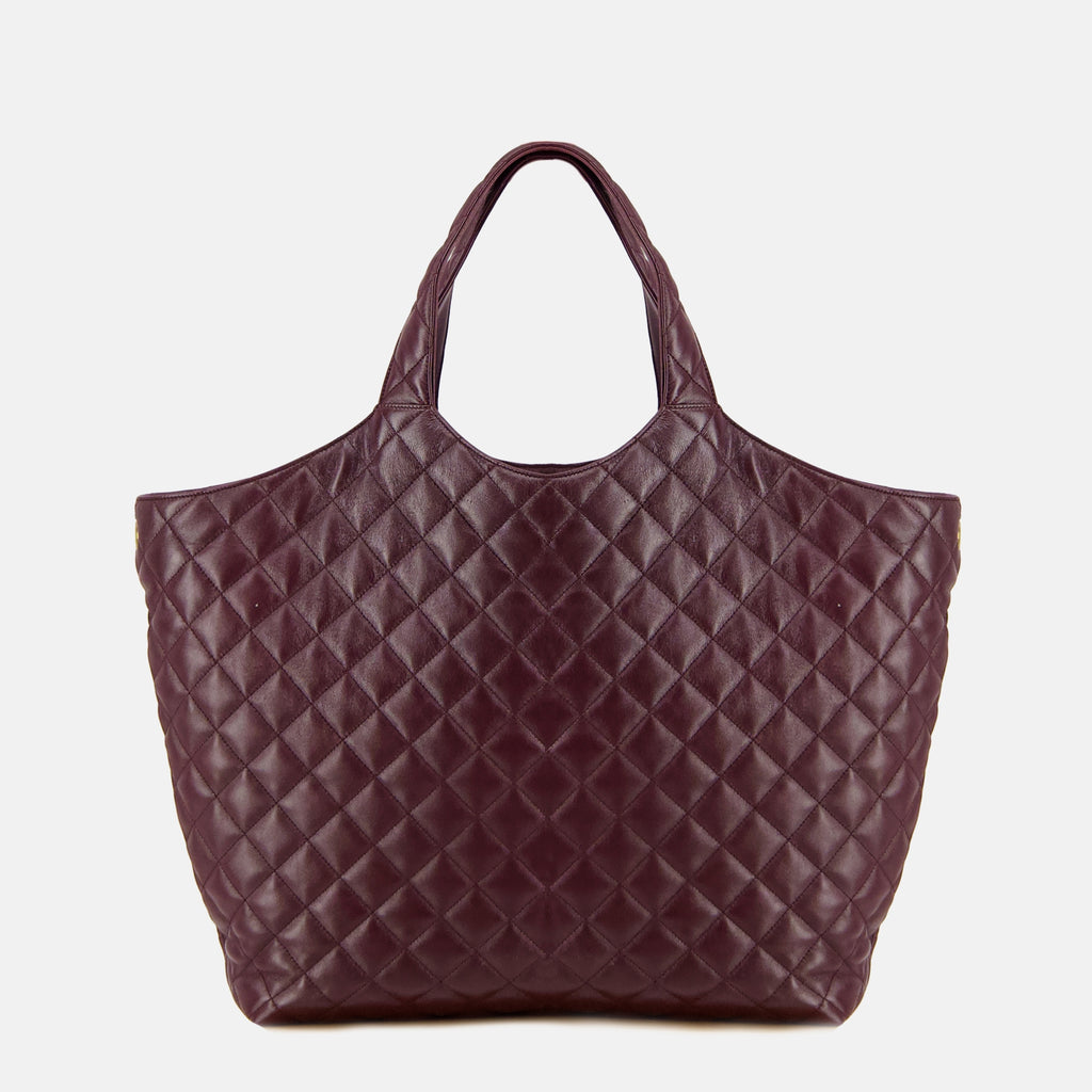 Image of the Icare Bordeaux tote bag by Saint Laurent for Women - Autumn-Winter 2025 - Back View