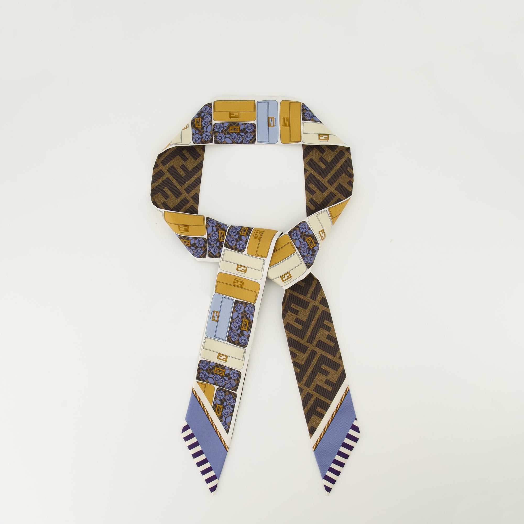 Image de l'article Bandeau en soie multicolore de la marque Fendi pour Femme - Saison Printemps-Été 2026 - Vue de Dos