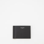 Piccola pelletteria Porte-cartes en cuir grainé Saint Laurent Nero Homme