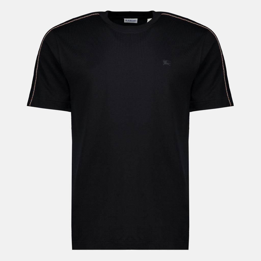 T-shirts Schwarzes T-Shirt mit Besatz Burberry Noir Homme