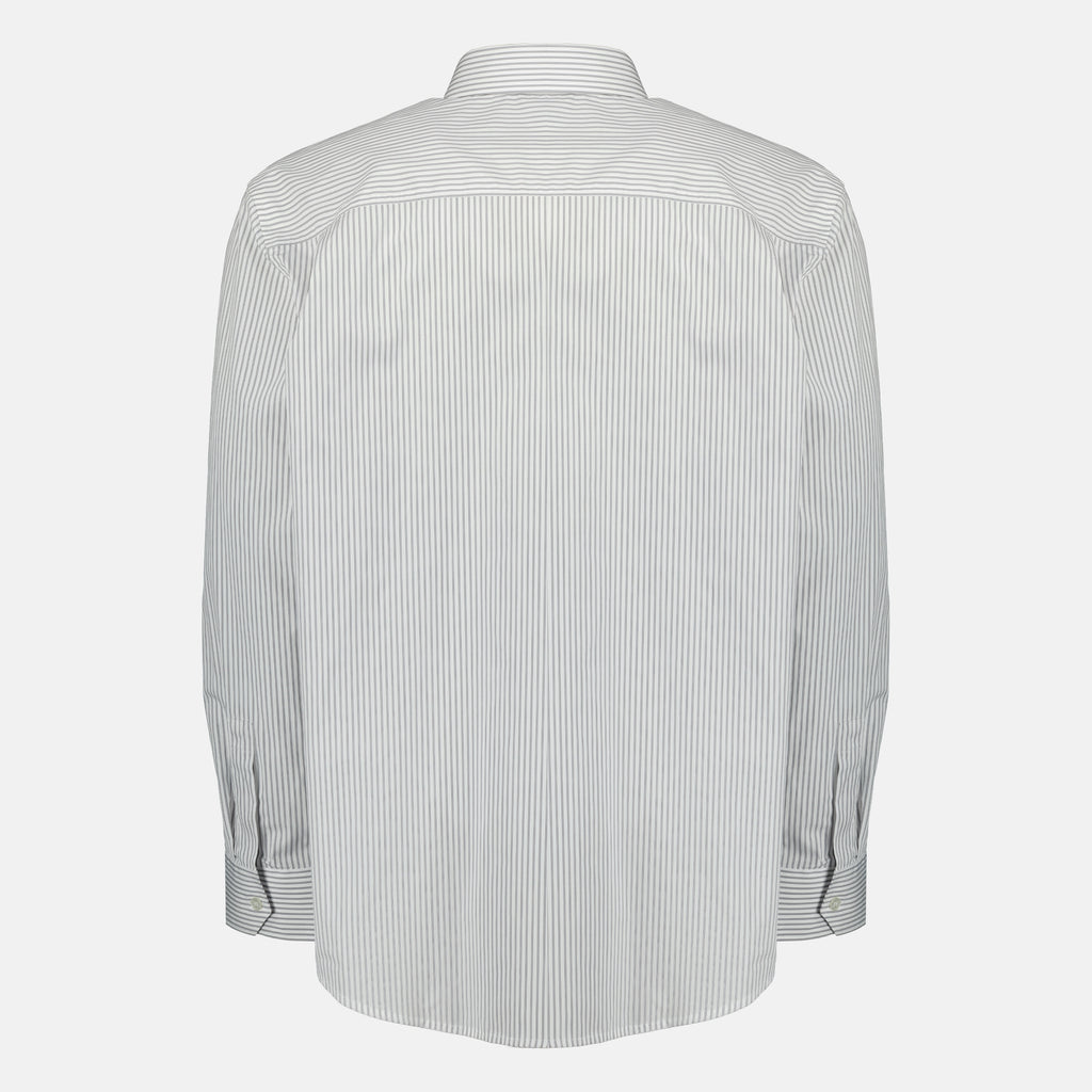 Bild des gestreiften Baumwollhemdes Cassandre von Saint Laurent für Herren - Frühjahr-Sommer 2026 - Rückansicht