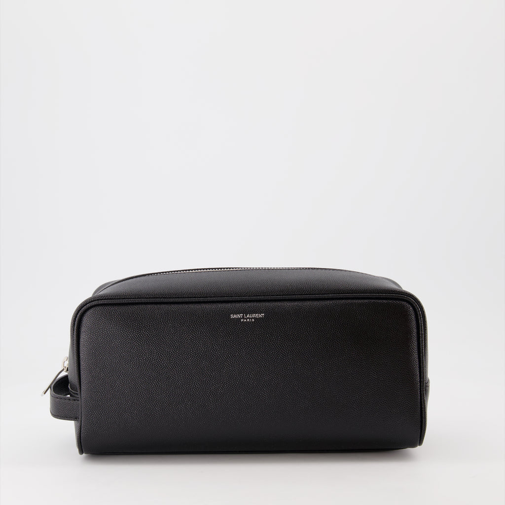 파우치 Trousse de toilette en cuir Saint Laurent 검은색 Homme