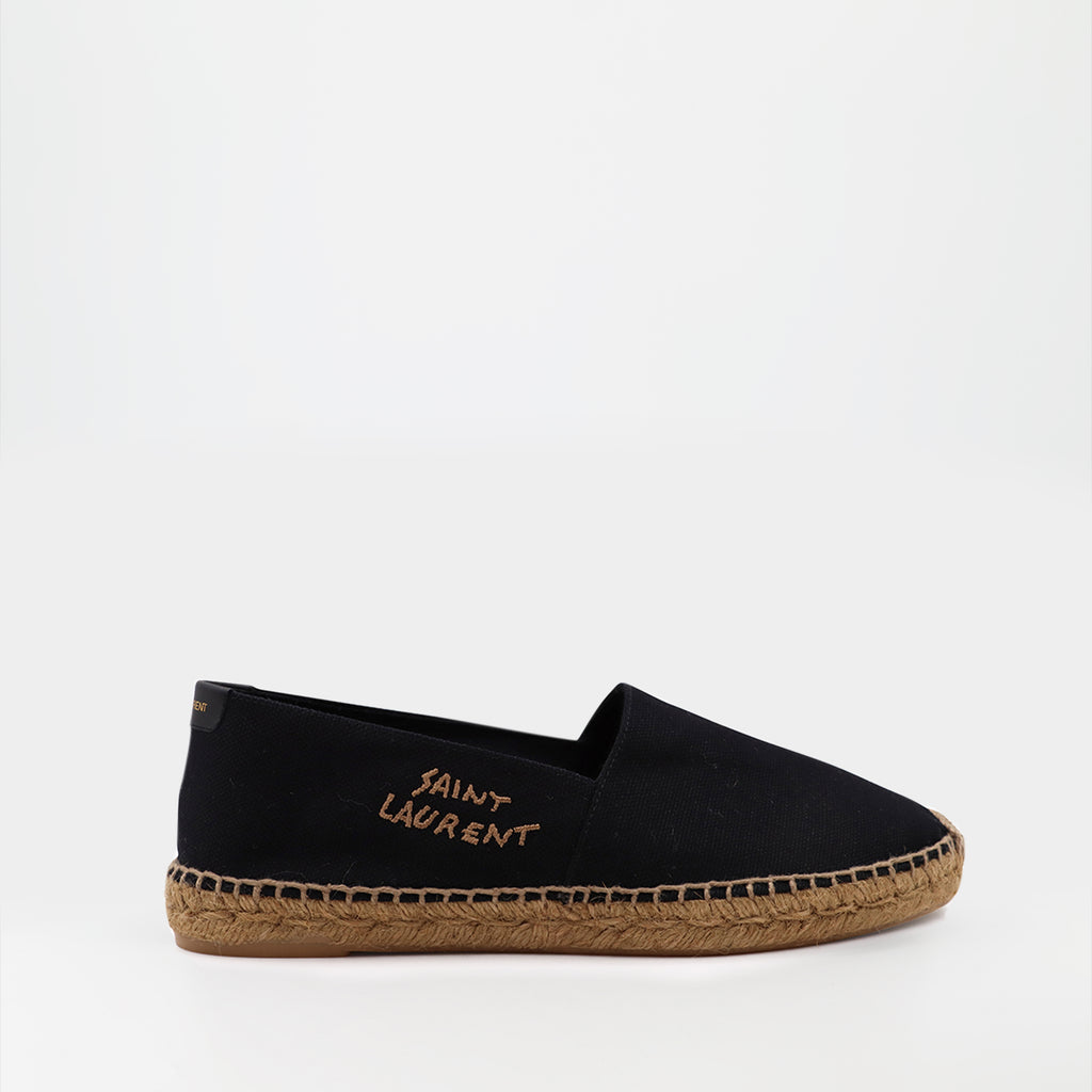 Espadrilles Espadrilles en coton brodées Saint Laurent Noir Homme