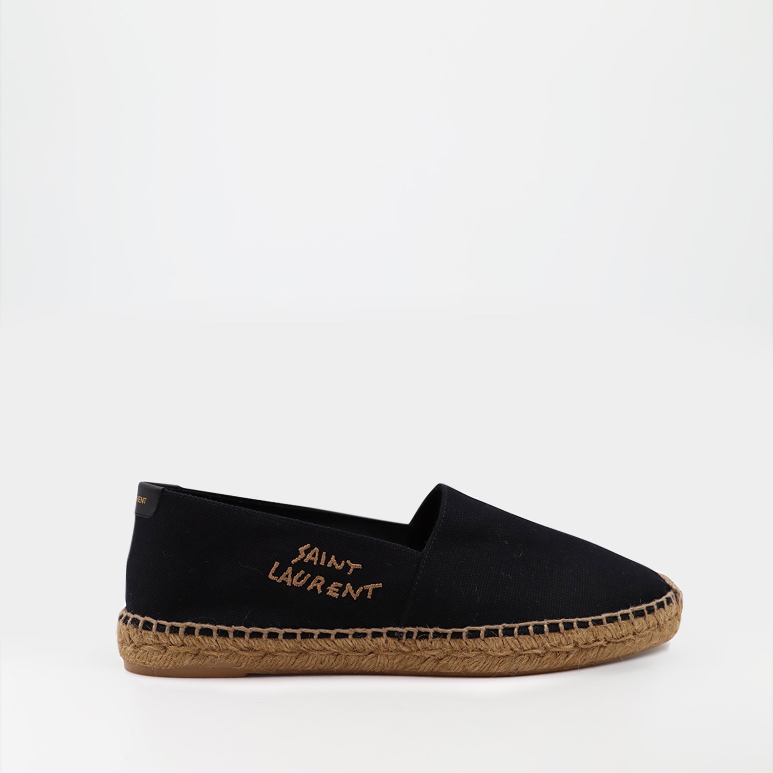 Espadrilles Espadrilles en coton brodées Saint Laurent Noir Homme