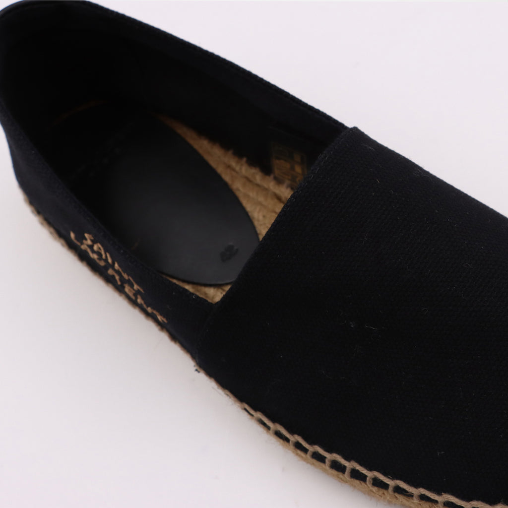Espadrilles Espadrilles en coton brodées Saint Laurent Noir Homme