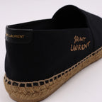 Espadrilles Espadrilles en coton brodées Saint Laurent Noir Homme