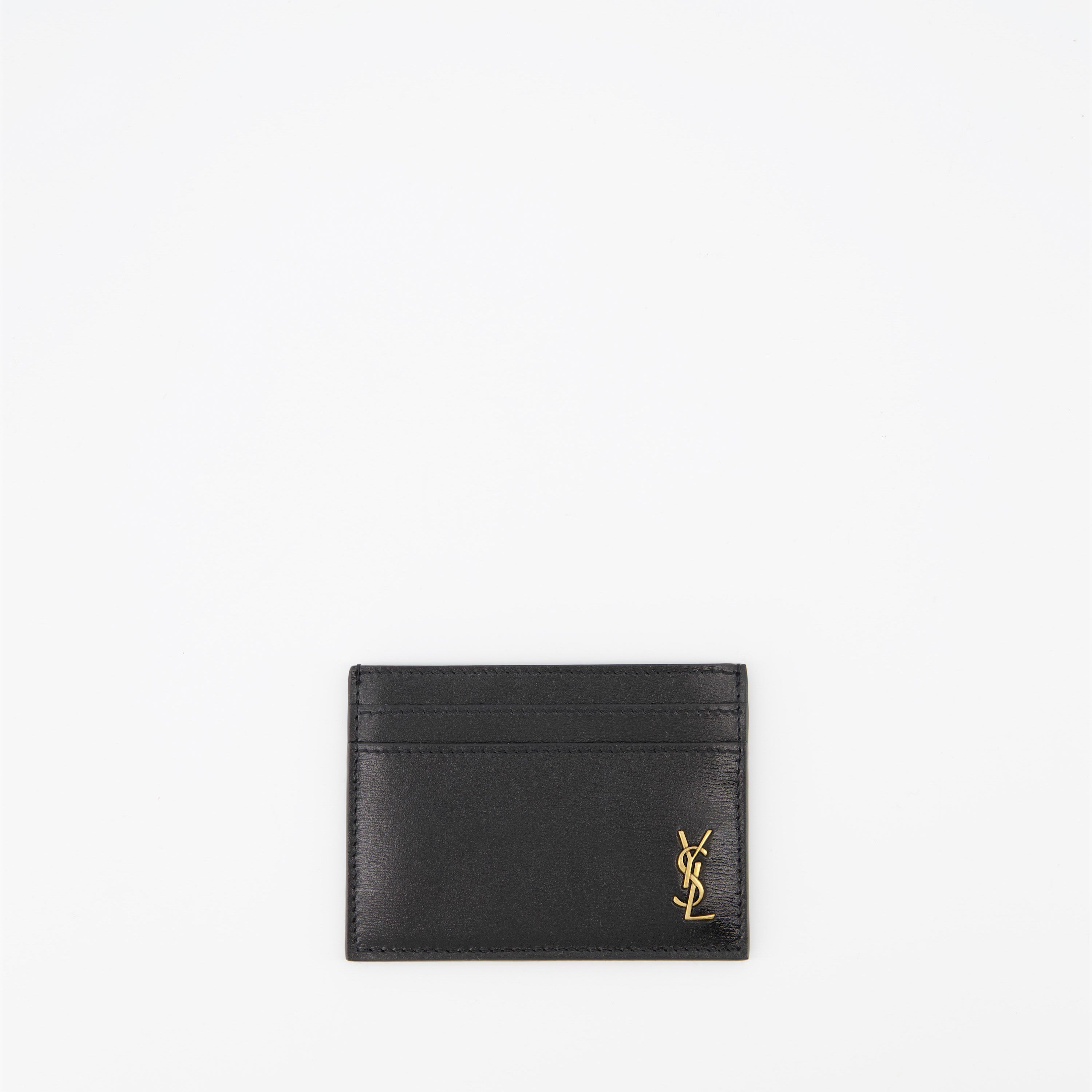 Pequeños artículos de cuero Tarjetero YSL Saint Laurent Negro Homme