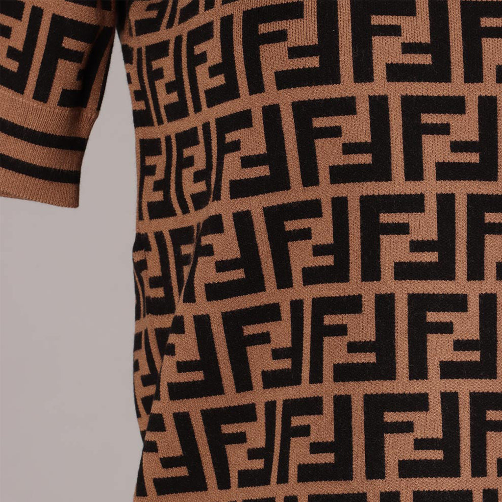 Malhas Pull FF à manches courtes Fendi Marrom Femme