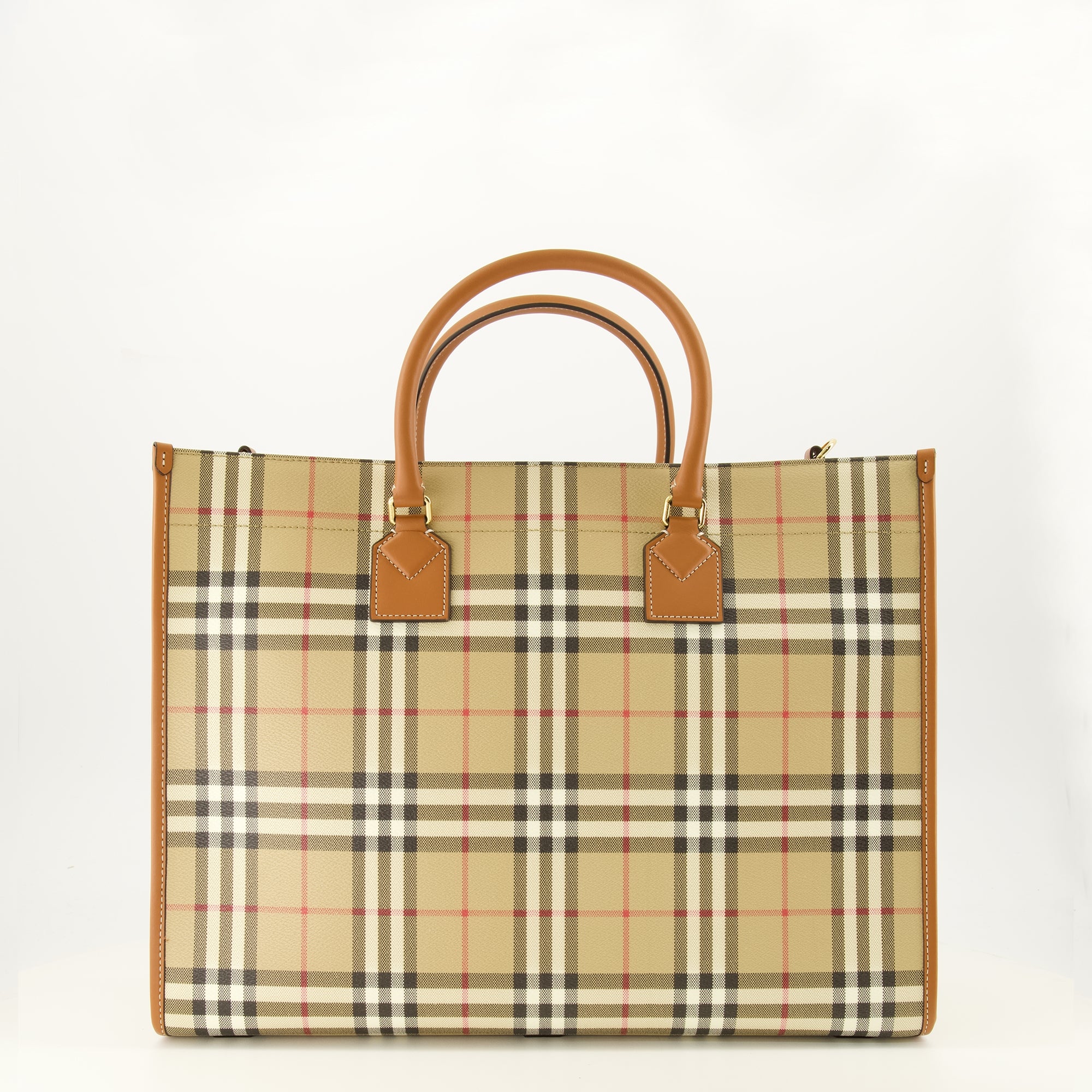Sacs cabas Bolsa Tote Freya Check Burberry Beige Femme
