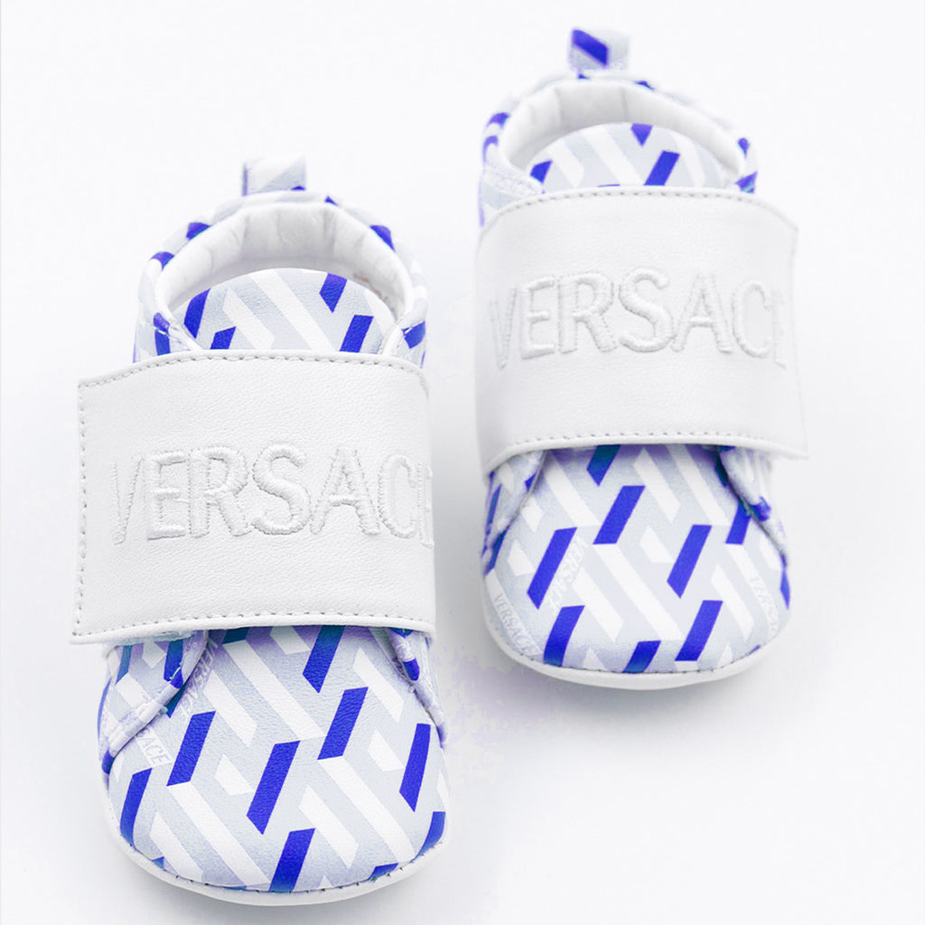 Chaussures Baskets Greca Versace Bleu Enfants