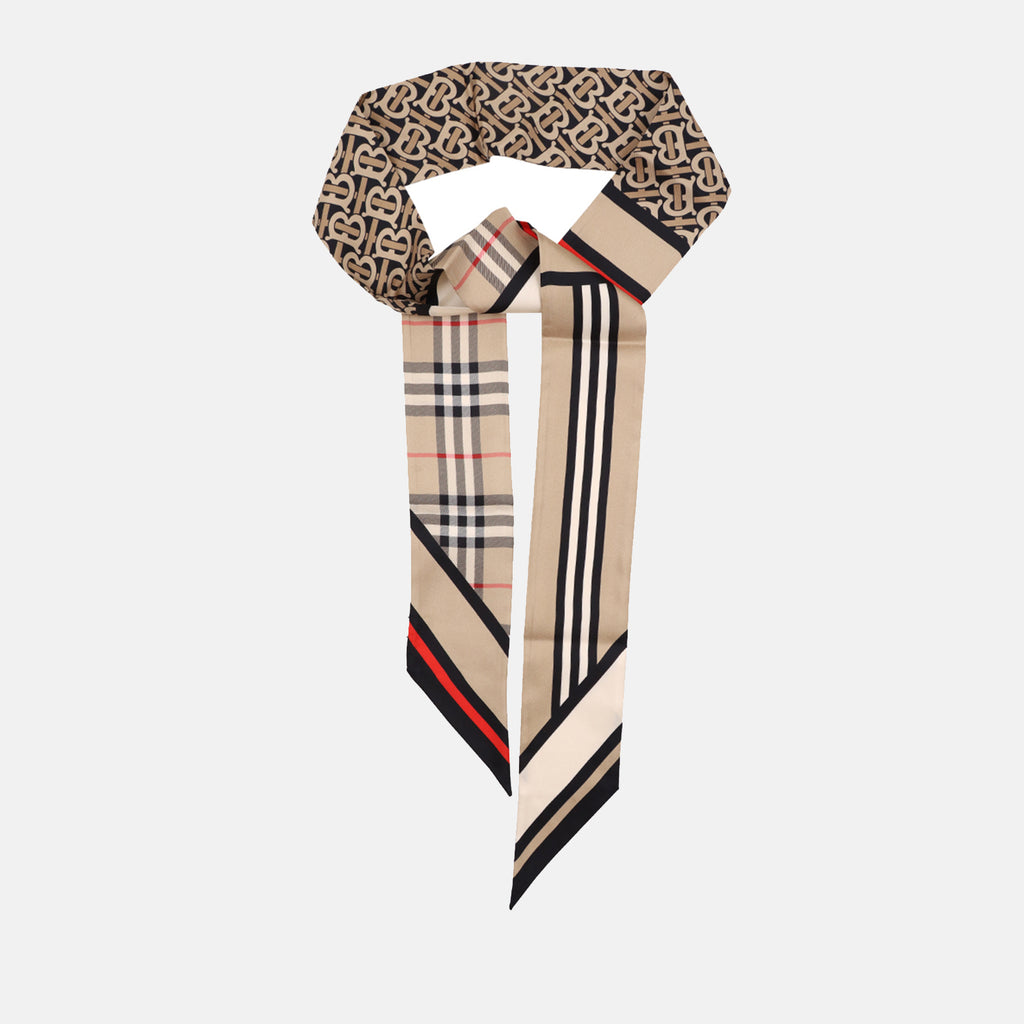 Écharpes, foulards et gants Bandeau en soie Burberry Beige Femme