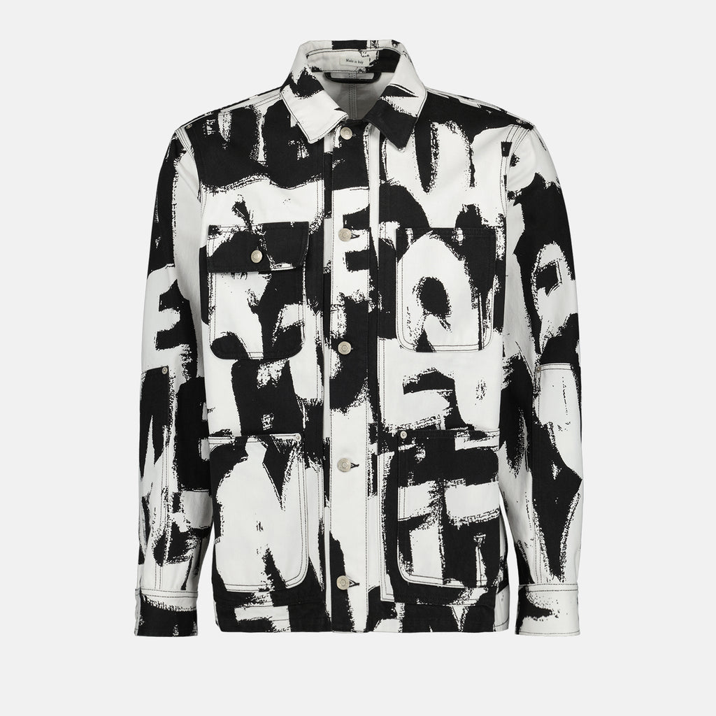 Jacken Veste en jean Graffiti Alexander McQueen Weiß Homme