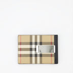 Small leather goods Checked card holder Burberry Beige Man