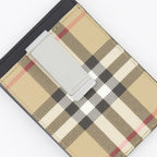 Small leather goods Checked card holder Burberry Beige Man