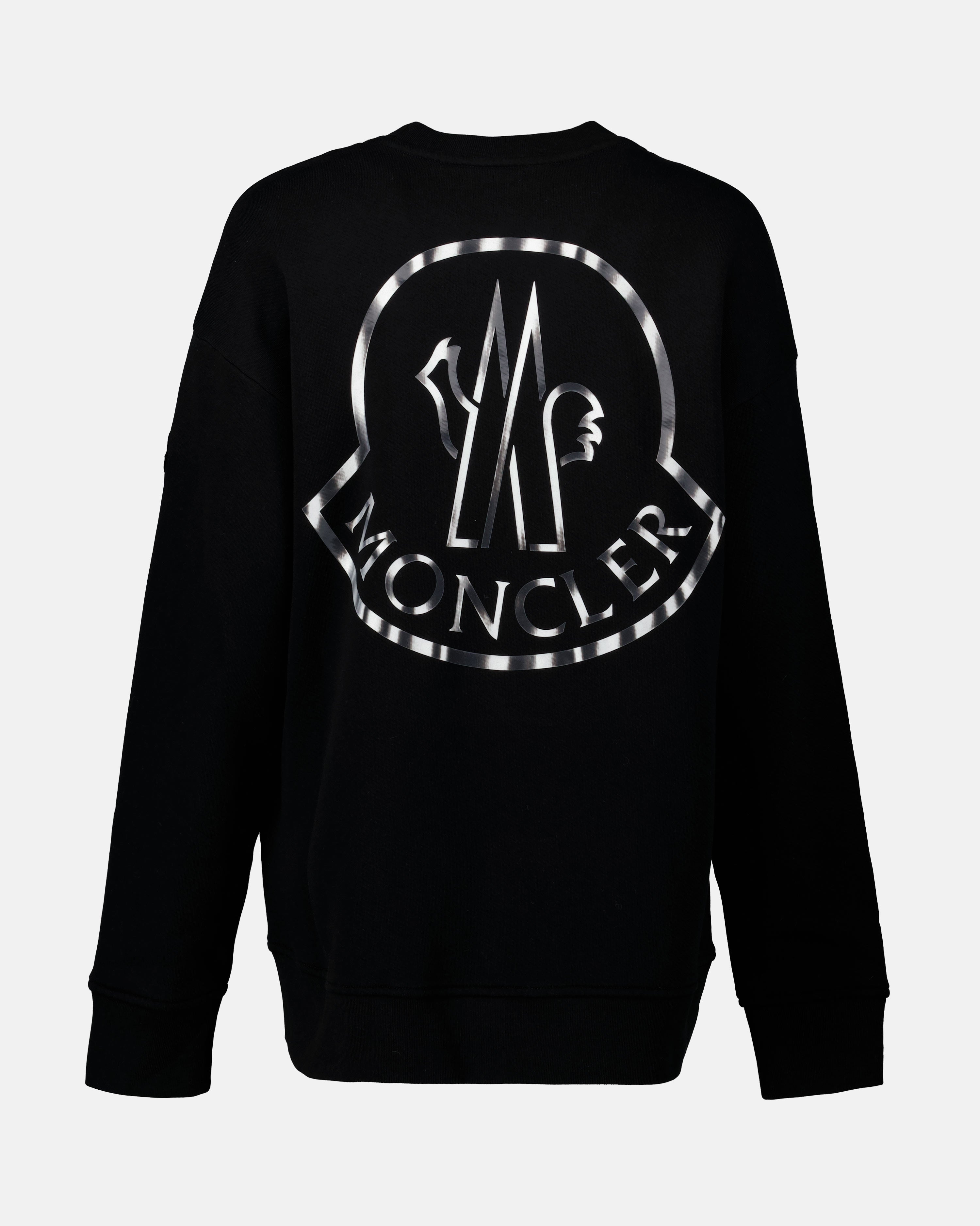 Sweatshirts Metallic Logo Sweatshirt Moncler Schwarz Damen