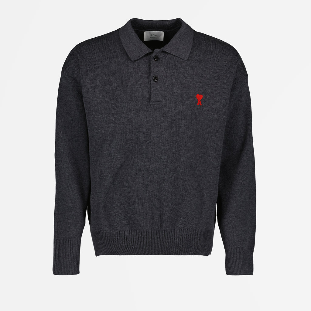 Polos Polo Ami de Coeur Ami PARIS Gris Homme