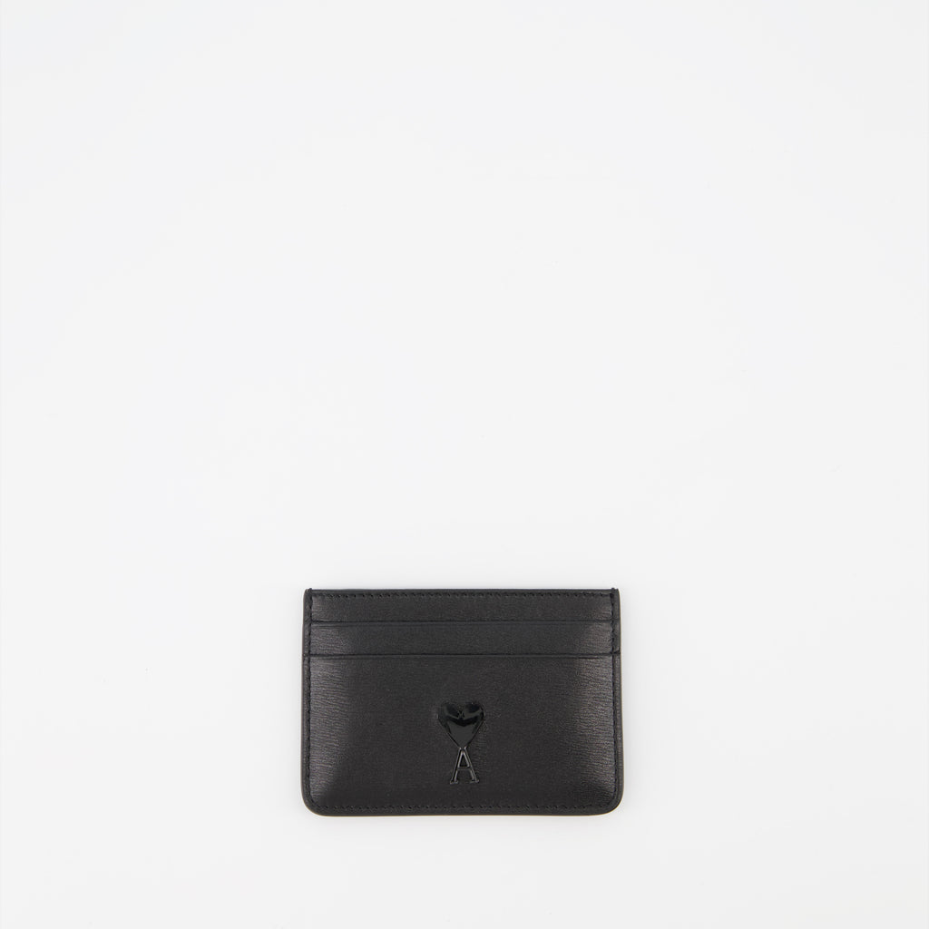 Small leather goods Ami de Coeur card holder Ami PARIS Black Unisex