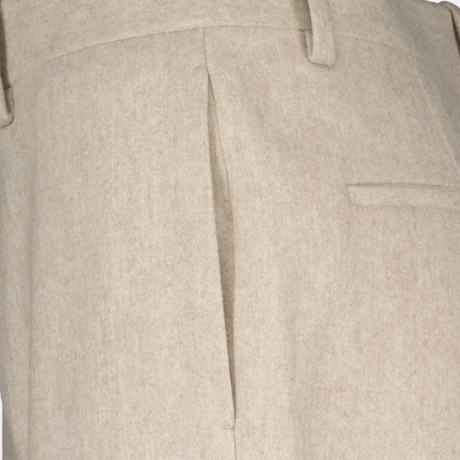 Pants Wool Trousers Off-White Beige Man