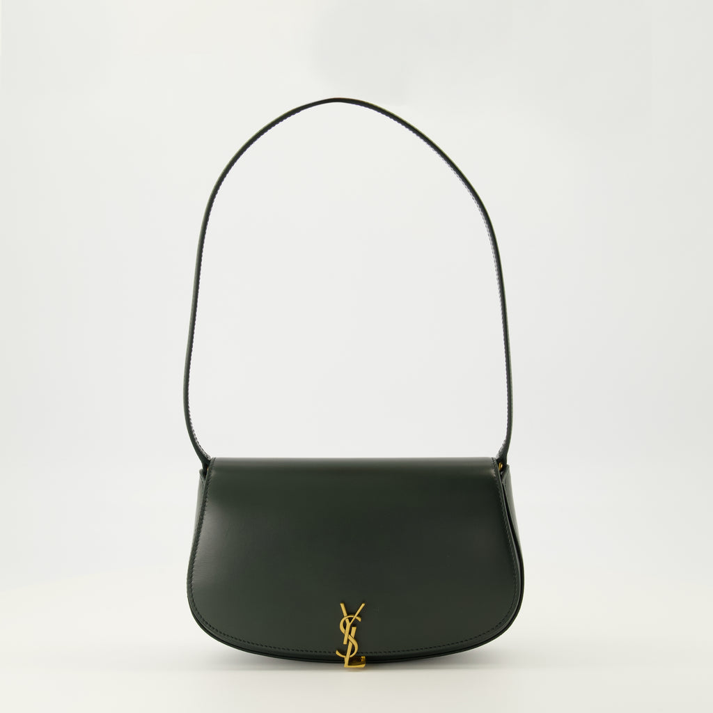 Image de l'article Sac Voltaire mini vert foncé de la marque Saint Laurent pour Femme - Saison Automne-Hiver 2025 - Vue de Face