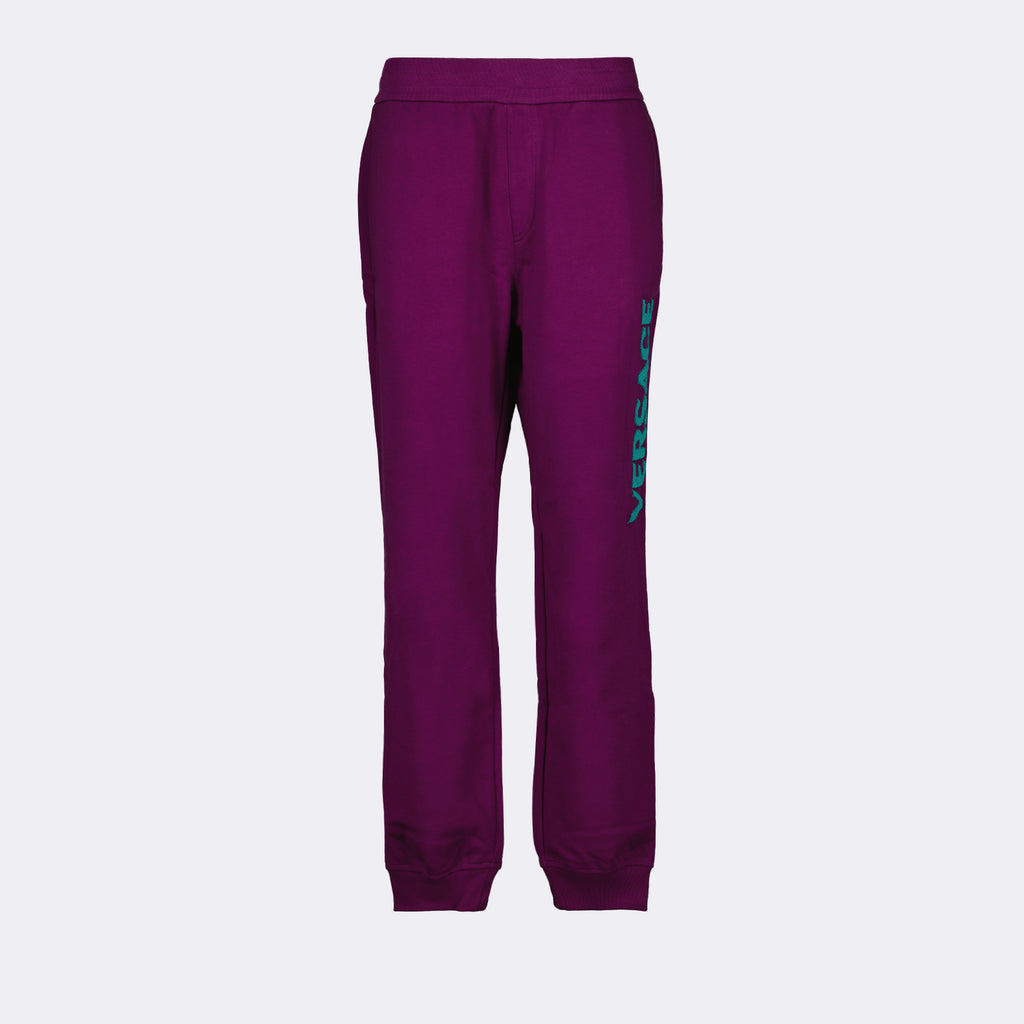Hosen Pantalon jogging à logo Versace Lila Homme
