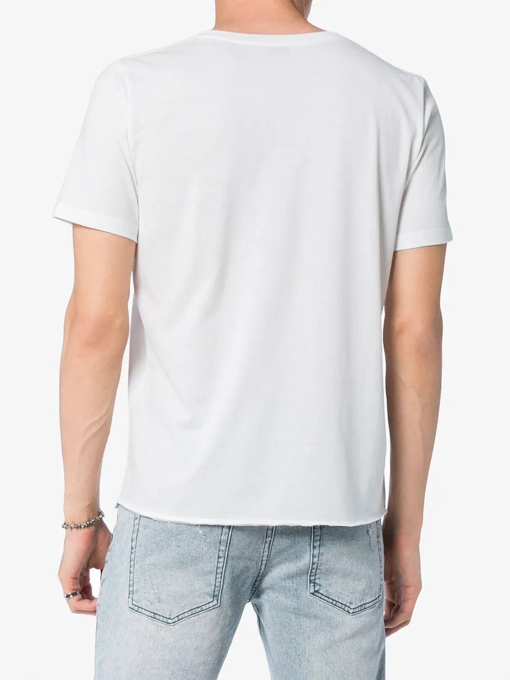 T-shirts T-shirt blanc à logo Saint Laurent Blanc Homme