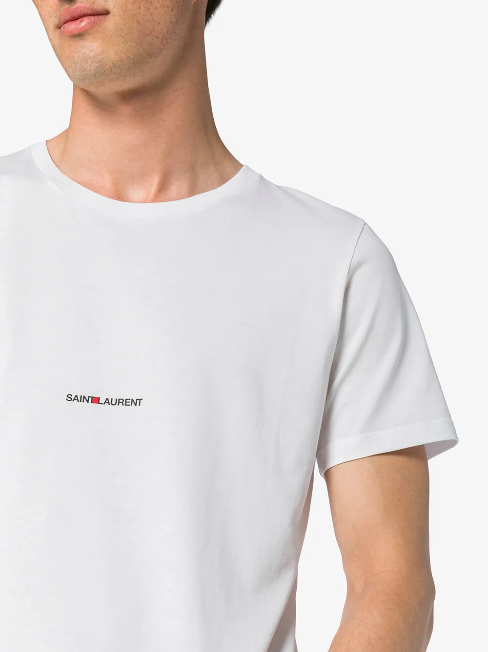 T-shirts T-shirt blanc à logo Saint Laurent Blanc Homme