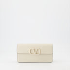 スモールレザーグッズ Vロゴ シグネチャー ウォレット Valentino Garavani ベージュ 女性